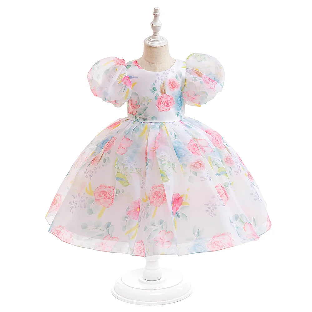 Floral Blossom Puff Dress