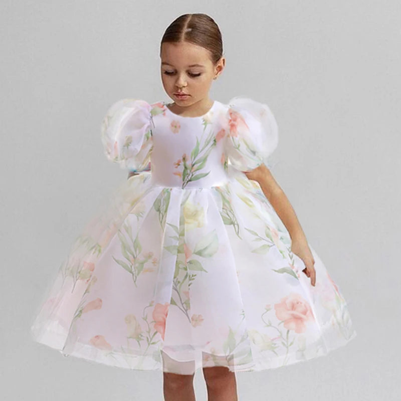 Floral Blossom Puff Dress