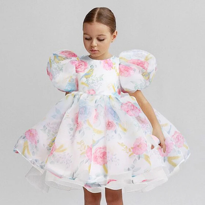 Floral Blossom Puff Dress